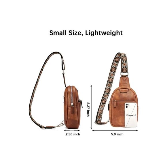 Leather Cross Body Sling Bag - Picture 3 of 5